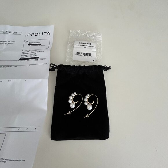 Ippolita Nova Tribal 5 Pearl Curved Ear Wire Earrings 4.0-10.50 mm18K Gold - Picture 10 of 10